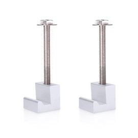 AA-Racks P-AC-07 Pickup Truck Tool Box Tie Downs Aluminum J Hook Crossover 2 Pack, Silver