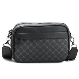 NATUCE PU Shoulder Bag, High Capacity Bag, Messenger Bag, Waterproof, Leisure Chest Bag, Retro Messenger Handbag, Shoulder Bags, for Travel, Work Bag, Student Bag, black