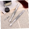 2pcs Silver Stamp Tweezers for Collecting Stamps Precision Flat Tip