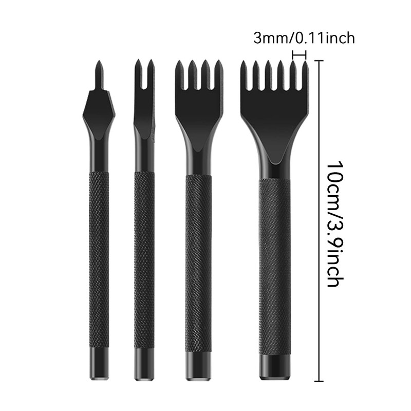 Leather Craft Tool 1/2/4/6 Prong DIY Lacing Stitching Punches Hole,