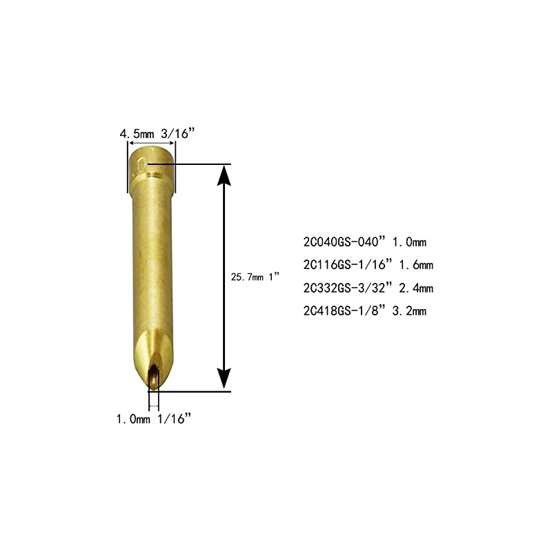 RIVERWELD TIG Wedge Collet 2C418GS 1/8" 3.2mm Kit for WP