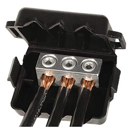 King Innovation 98105 Dryconn Waterproof Direct Bury Power Wire Connector, Prefilled with Non-Toxic SmartGel, Black, Min. #14/Max. #4, Direct Bury Applications up to 600V (3-Pack)