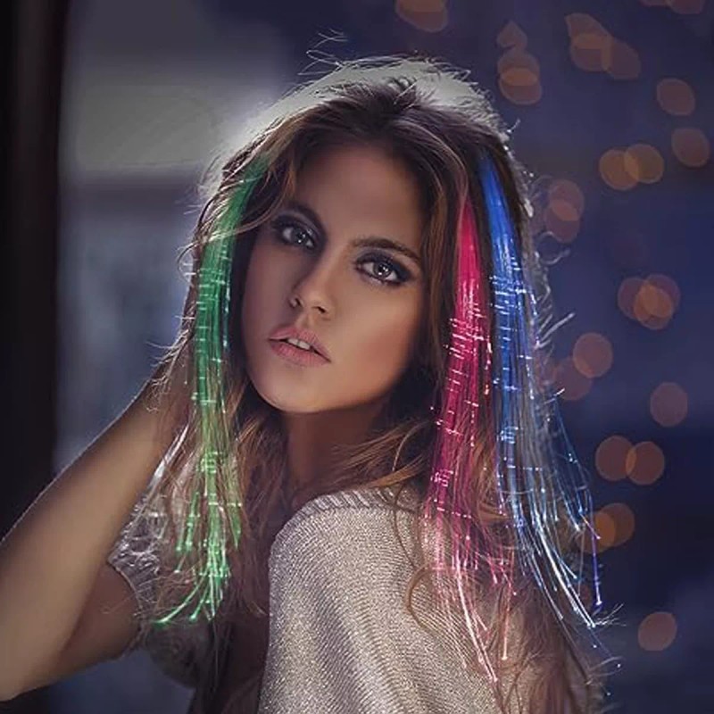 Rhappq 5pz Pinzas Pelo Con Luz Fibra Luminosa Accesorios De