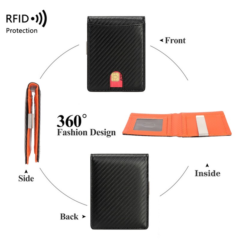 Men Slim Wallet 10 Credit Card Holder Slots Leather Money