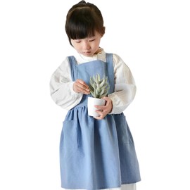 Fogman Apron for Children, Elementary School, Kids, Solid Color, Boys and Girls, School, blue