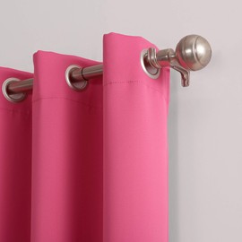 Sun Zero Riley Kids Bedroom Blackout Grommet Curtain Panel, 40" x 95", Hot Pink