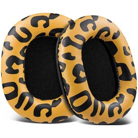 SOULWIT Earpads Replacement for Audio Technica ATH M50X M50XBT M50RD M40X M30X M20X MSR7 SX1 Monitor Headphones, Ear Pads Cushions with Softer Protein Leather, High-Density Foam - Tiger Stripe