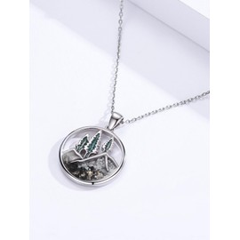 CHENGHONG Mountain Necklace for Women 925 Sterling Silver Turquoise Mountain Pendant Range Necklaces Nature Jewelry Gift for Skiers, Hikers, Campers, Climbers and Nature Lovers
