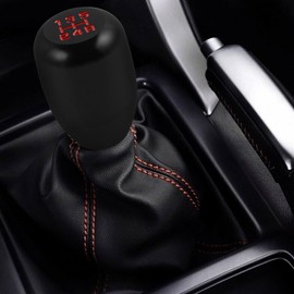 Bevinsee Car Gear Shift Knob, Manual Transmission Shift Knobs, 5 Speed Shifter Knobs with Adapters, Aluminum Universal Car Interior Accessories Fit for Most Manual Car, Truck, SUV, Black