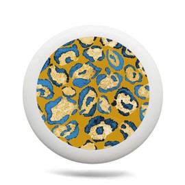 Uanvaha Leopard Flying Disc African Animal Cheetah Skin Geometric Yellow Blue Ultimate Sport Disc 175g for Competitions, Team Game Exercise Outdoor Activity