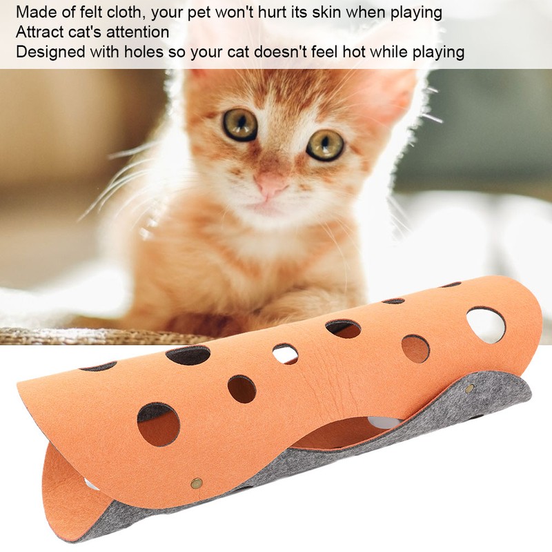 DIY Cat Tunnel Toys Detachable Folding Pet Cat Felt Playing