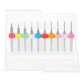 sourcing map 10pcs PCB Drill Bit Set 1/8" Shank 0.1mm-1mm Tungsten Carbide Micro Twist Drill Bits Tools for Print Circuit Board Jewelry Plastic Wood Soft Metal