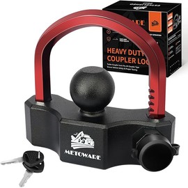 METOWARE Universal Trailer Hitch Locks, Adjustable Heavy-Duty Trailer Coupler Ball Locks Fit 1-7/8 Inch, 2 Inch, 2-5/16 Inch Couplers with 2 Keys