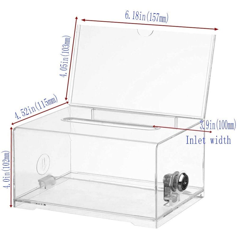 mioni 壁やカウンタートップ用のロックとペン、交換可能なタグ6個、提案箱、寄付箱、郵便箱、コメントボックス