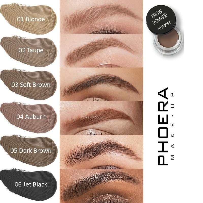 PHOERA Eyebrow Pomade Waterproof 24 Hours Long Lasting Sweat Resistant