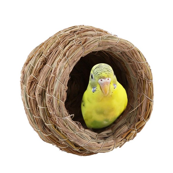 VBESTLIFE Nid d'oiseau de Paille, Maison d'oiseau de Hamster, nid de Paille de matériau Naturel, pour Perroquet canari Pinson Perruche