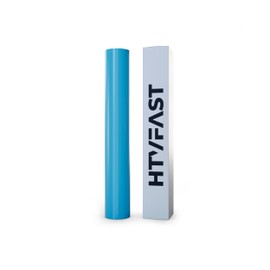 HTVFast HTV Vinyl Rolls Heat Transfer Vinyl - 11.8" x 20' Roll - Flexible & Stretchable PU Material - Easy to Cut, Weed & Transfer with Home Iron-Works on Plastic, Wood, Ceramic & Fabric (Light Blue)