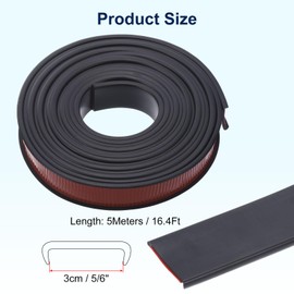 uxcell U-Shape Edge Banding, 16.4ft Self Adhesive Veneer Edging Trim TPE Collapsible Furniture Edge Protector for Cabinet Repair Furniture Restoration(30mm/1.2" Width) Black