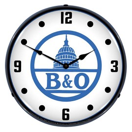 B&O Railroad 2 Lighted Wall Clock