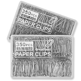 Grealliant 700 PCS Paper Clips, Small Paper Clips for Paperwork, 2 Boxes of 350 PCS Each, Sturdy and Upgraded Plastic Boxes Well Packed, Easy to Use in Office, School and Home