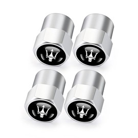 Hisport Fit Maserati Stem Cap 4pcs Universal Car Tire Valve Stem Caps Air Cover Car Accessories Hex 016 Silver Stem Cover