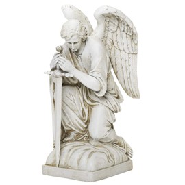 Joseph's Studio by Roman Inc., Kneeling Male Angel, Garden Collection, Religious Statue, Memorial, Angel, Patron Saint, Garden Décor (13x6x8)