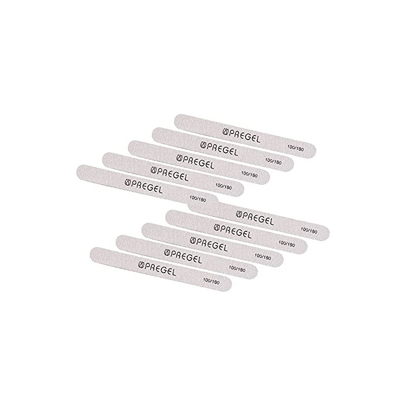 PRE GEL Emery Board, Black, 100/180G, Pack of 10