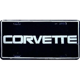 Hangtime Corvette Embossed Metal auto tag 6 x 12