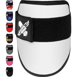 Exxact Sports Plain Baseball Elbow Guard Youth & Adult, Batters Softball Elbow Guard Baseball with Adjustable Straps - (White, Youth)