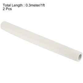 sourcing map 2pcs 0.3 Meter/1ft Pipe Insulation Tube 18mm ID 1 3/16"(30mm) OD Foam Tubing for Handle Grip Support, White