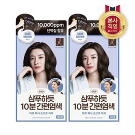 Elastin Shampoo-Free 10-Minute Easy Hair Dye 80g x 2 Packs Dark Brown / 엘라스틴 샴푸하듯 10분 간편염색 80g x 2개 흑갈색