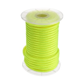 HARFINGTON Solid Braid Nylon Rope 3/8 Inch 100 Ft Multipurpose Polypropylene Utility Rope Cord Line for Camping Flag Pole Climb Knot, Yellow