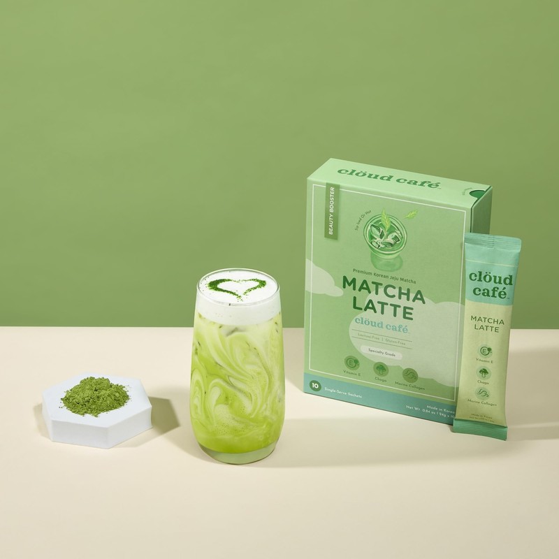Clöud Café Collagen Infused Matcha Latte Instant Tea Powder -