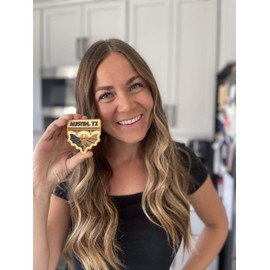 Vagabond Heart Austin Texas Souvenir PVC Refrigerator Magnet - Austin TX Fridge Magnet - Bats of Congress Street Bridge - Keep Austin Weird