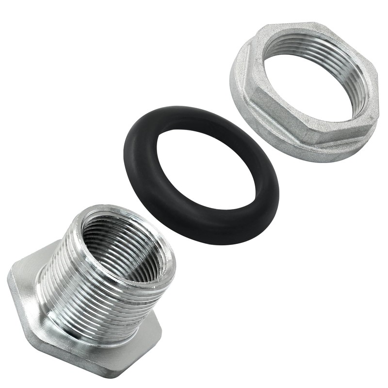 Rierdge 2 Pack Bulkhead Water Tank Fitting, 3/4" Stainless Steel