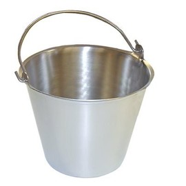 Premium Stainless Steel Pail, Vet/Milk Bucket, Made in USA, Completely Seamless & Thick, 9-20 Qt Sizes (13 Qt, Pail)
