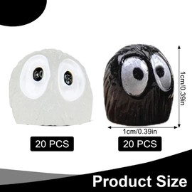 VPOUERY 40 Stück niedliche Kohlekugel Auto Innendekoration Cartoon Armaturenbrett Harzfiguren Rückspiegel Zubehör für Auto Lustige Asthetische Auto Ornamente Geschenke