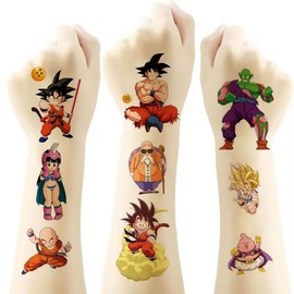4 Sheets DRAGON BALL Temporary Tattoos Stickers For Kids, Birthday Party Supplies Decorations Party Favors, Gifts for Boys Girls School Classroom Rewards