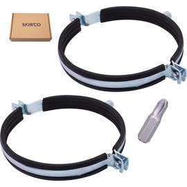 SKIR'CO Pipe Support with Rubber Lining for 150 mm Pipes, Pipe Clamps for Wall and Ceiling Mounting (Pack of 2)