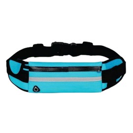 JaBranDo - Neoprene belt bag - Waterproof bum bag for sports activities - Especially for outdoor use - Water bottle holder - With headphone output - Easily adjustable, lightblue, Modern