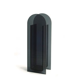 Jarrón acrílico, centros de mesa de boda, decoración del hogar, florero en forma de arco de diseño moderno (negro)