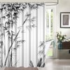 Ruelvth Bamboo Shower Curtain, Aesthetic Ink Bamboo Shower Curtain for