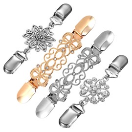 Oruola 4pcs Dress Cinch Clip,Fashion Dress Cincher for Back of Dresses,Various Styles of Tightener Clip, Shirt Clips for Women Clothing Suitable for Different Women's Clothing,Gold and Silver