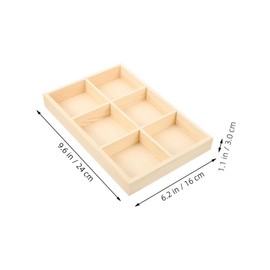 Outanaya 6Grid Wooden Organizer Box with Compartments Elegant Divided Storage for Arts Crafts Jewelry and Items Minimalist Design for Neat and Tidy Spaces