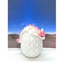 3D Printed Baby Dragon with Dragon Egg, Articulated Clover Crystal Easter Gemstone Orchid Rose Sushi Woodland Dragon White and Blue Dragon, Fidget Toy for Autism ADHD BD007WP (Rose Dragon)