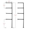 HBLYJS Industrial Pipe Shelving System with 4 Tiers, Black Iron