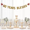 Betteryanzi Gold 60 Years Blessed Banner,Pre-strung,60th Birthday/Wedding Anniversary Party Decorations