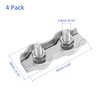 M METERXITY 4pcs Double Bolt Wire Rope Clips 2-3mm Stainless