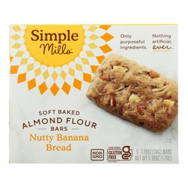 Simple Mills Bar Soft Baked Nutty Banana Bread Almond - 5.99 oz (Pack of 6)
