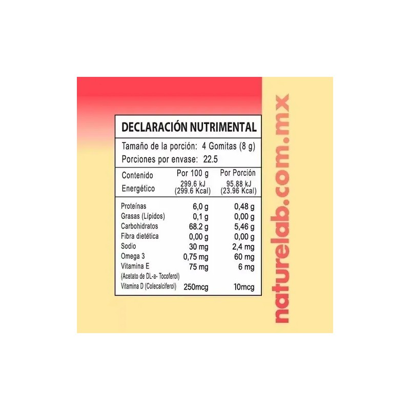 Naturelab Kids Omega 3 & Vitaminas 2000 Iu, 90 Gomitas